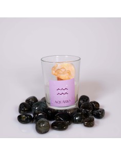 VELA DEL SIGNO ACUARIO CON CRISTAL