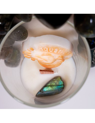 VELA DO SIGNO DE AQUÁRIO COM CRISTAL