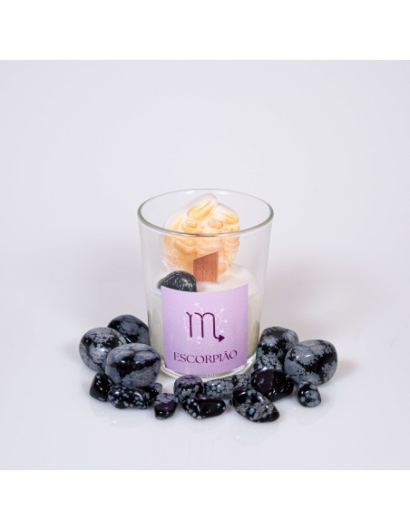 VELA DO SIGNO DE ESCORPIÃO COM CRISTAL