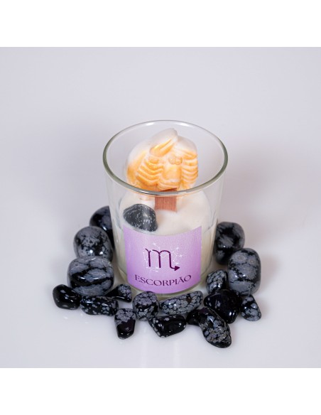 VELA DO SIGNO DE ESCORPIÃO COM CRISTAL