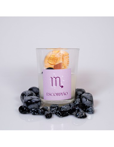 VELA DO SIGNO DE ESCORPIÃO COM CRISTAL