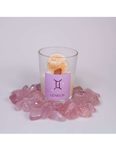 VELA DEL SIGNO GÉMINIS CON CRISTAL