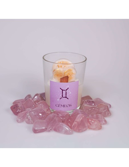 VELA DO SIGNO DE GÉMEOS COM CRISTAL