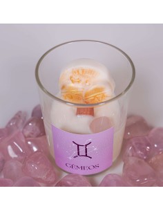 VELA DEL SIGNO GÉMINIS CON CRISTAL 2