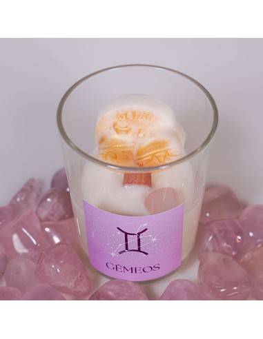 VELA DEL SIGNO GÉMINIS CON CRISTAL