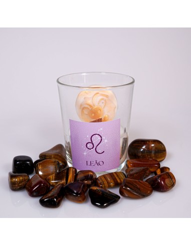 VELA DEL SIGNO LEO CON CRISTAL