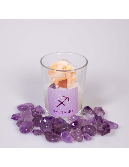 VELA DEL SIGNO SAGITARIO CON CRISTAL