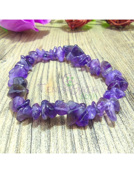 Pulsera de amatista extra chip para serenidad profunda, protección espiritual y claridad intuitiva