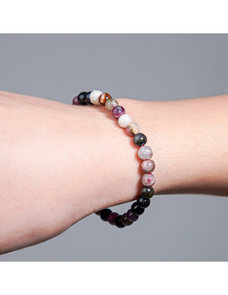 Pulseira Turmalina Multicolor 4 mm | Equilíbrio