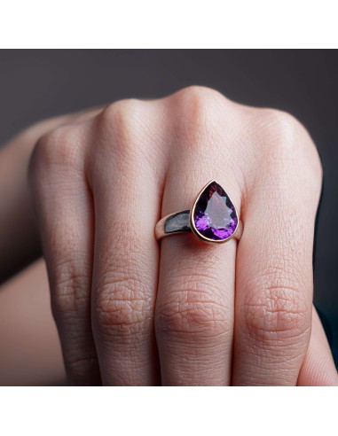 Anillo de Amatista Facetada en Plata | Cristal de intuición y equilibrio