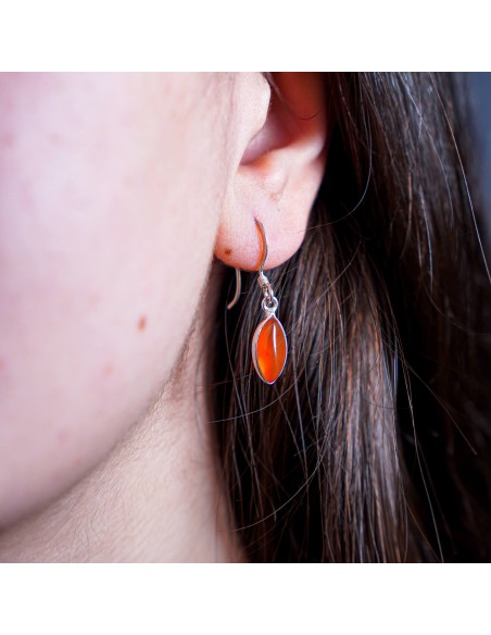 Pendientes de Cornalina en Plata