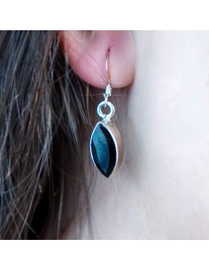 BRINCOS DE ESPINÉLIO PRETO EM PRATA 2