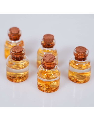 Frasco de oro 22 quilates para manifestación espiritual y enfoque de intenciones