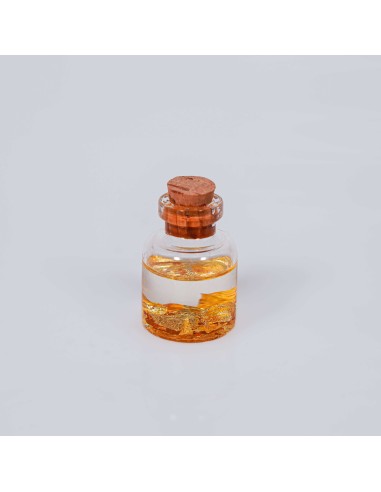 Frasco de oro 22 quilates para manifestación espiritual y enfoque de intenciones