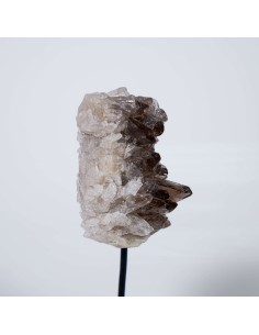 Drusa de quartzo fumado com pé metálico para proteção energética, enraizamento e equilíbrio vibracional. 2