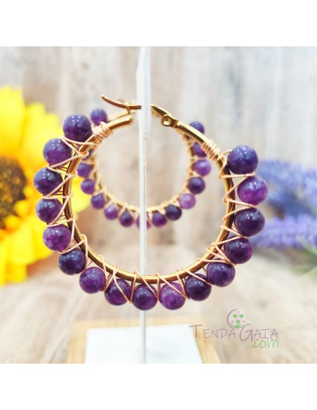 Argollas de amatista para serenidad, intuición y equilibrio emocional