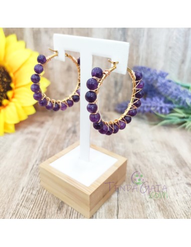 Argollas de amatista para serenidad, intuición y equilibrio emocional