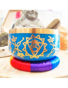 Taça tibetana de bronze quinto chakra 12,5 cm instrumento de meditação 2