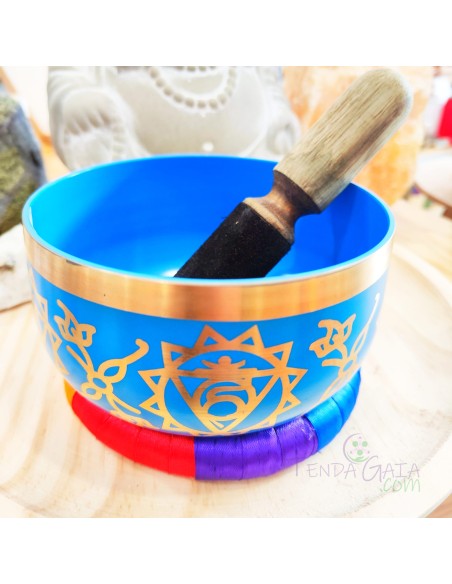 Taça tibetana de bronze quinto chakra 12,5 cm instrumento de meditação