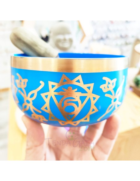 Taça tibetana de bronze para ativação do quinto chakra, clareza da voz interior e harmonia vibracional