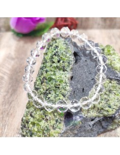Pulseira de quartzo cristal facetada 8mm pedra natural