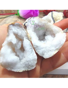 Geodo de quartzo em par mini pedra natural