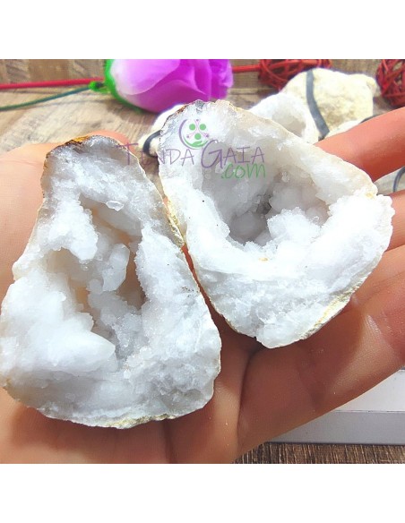 Geodo de quartzo em par para harmonia energética, clareza interior e expansão vibracional