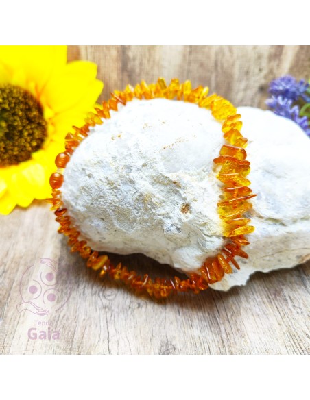 Colar de âmbar mel infantil para conforto, equilíbrio e suavização energética