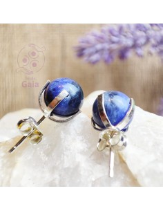 Pendientes de sodalita en plata para claridad mental, equilibrio intuitivo y comunicación interior armoniosa