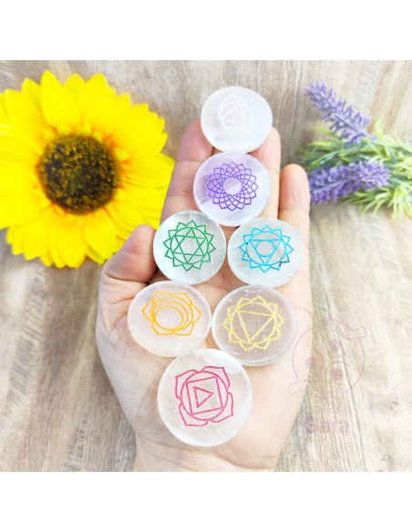 Kit de selenita 7 chakras para purificación total, alineación energética y armonización vibracional profunda