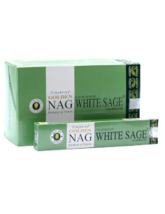 Incienso Golden Nag Salvia para purificación energética, claridad interior y elevación espiritual