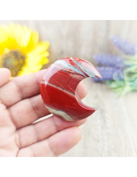 Lua de jaspe vermelho 4 a 5 cm cristal natural