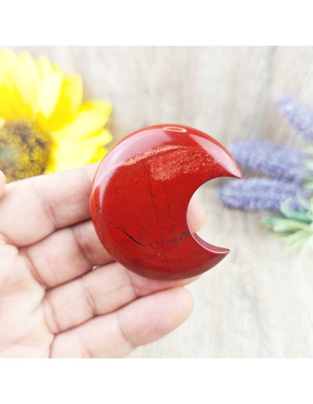 Lua de jaspe vermelho 4 a 5 cm cristal natural