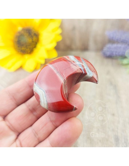 Lua de jaspe vermelho 4 a 5 cm cristal natural