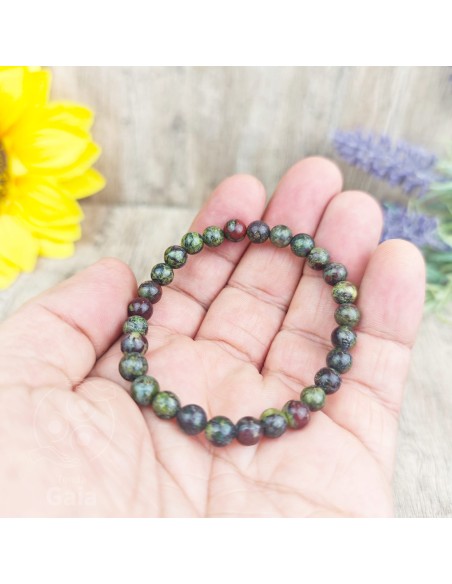 Pulsera de jaspe sangre de dragón para fuerza vital coraje interior y renovación energética