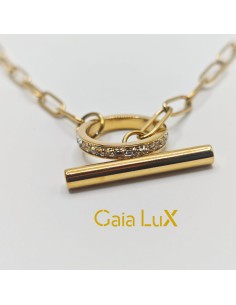 Collar de acero inoxidable en aro de luz