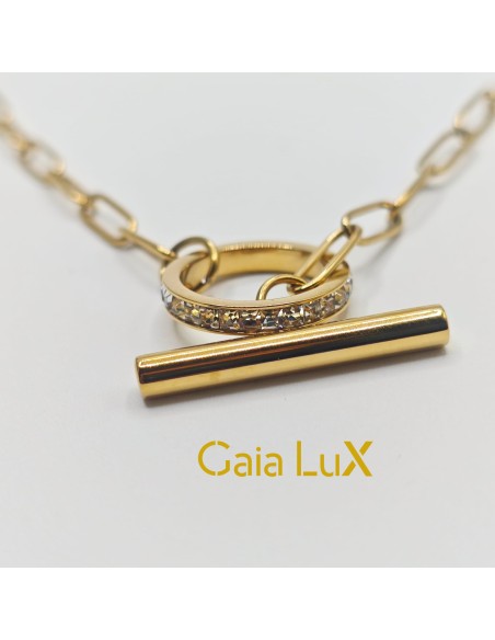 COLLAR ARO DE LUZ DE ACERO INOXIDABLE