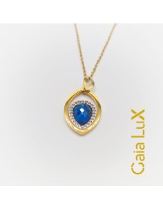 Collar de acero inoxidable con ojo turco que activa protección energética, armonía interior y claridad intuitiva