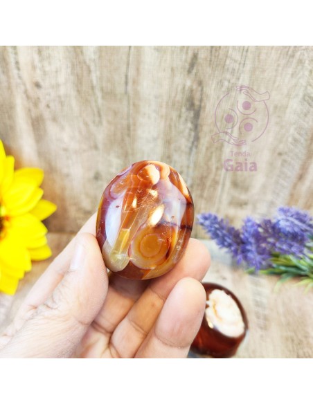 Cornalina formato sabonete 4 a 5 cm pedra natural