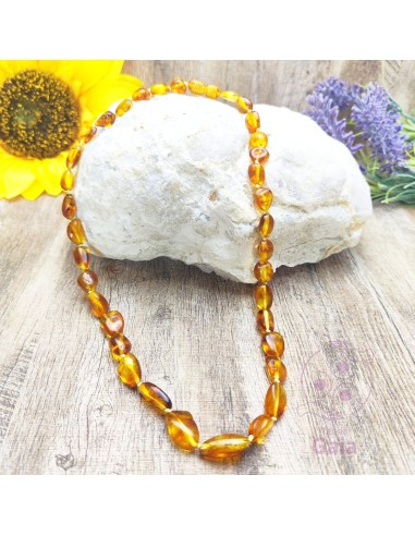 Collar de ámbar pulido para protección energética, calor interior y equilibrio emocional