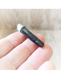 Pendente de labradorite em ponta aço cristal natural