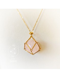 Collar jaula de acero inoxidable para protección energética y transporte consciente del cristal elegido