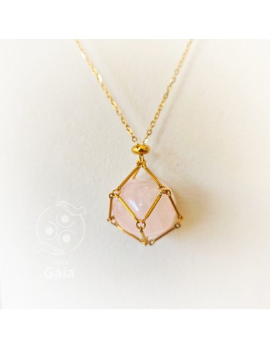 Collar jaula de acero inoxidable para protección energética y transporte consciente del cristal elegido