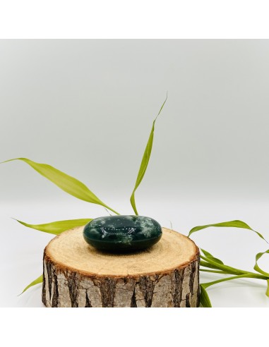 Ágata musgo formato jabón para renovación energética, equilibrio emocional y conexión consciente con la naturaleza