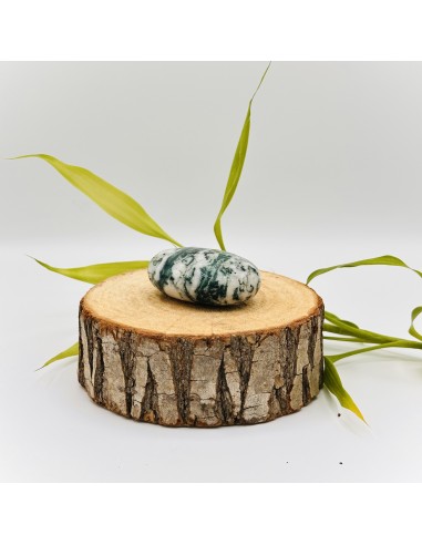 Ágata musgo formato jabón para renovación energética, equilibrio emocional y conexión consciente con la naturaleza