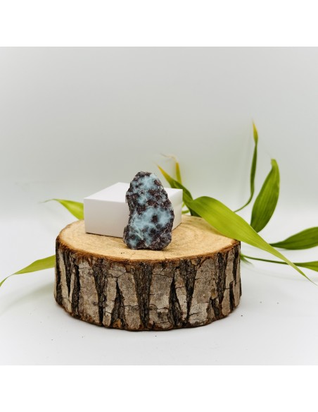 Larimar semi pulida para calma profunda, comunicación serena y equilibrio emocional