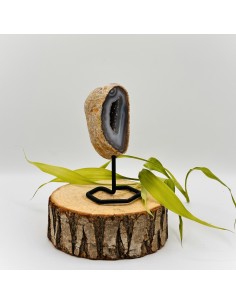 Geodo de ágata com suporte pedra natural