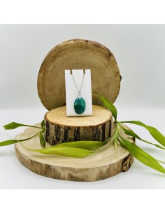 Pendente de shattuckite cabochão em prata para comunicação consciente, verdade interior e clareza espiritual